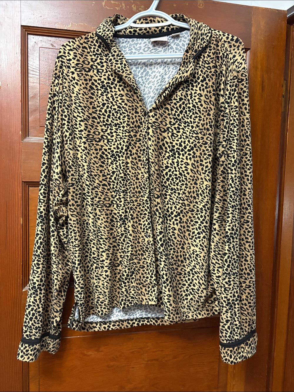 Leopard Print Pajama Top in Tan and Black